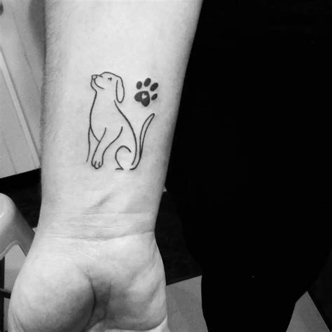 dog outline tattoo